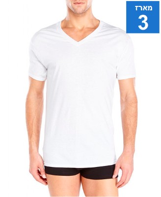 שלישיית חולצות היינס צווארון וי - V-NECK